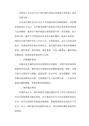 肉类加工公司安全生产蒸汽锅炉事故应急救援专项预案.docx