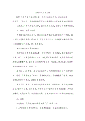 出纳个人工作总结.docx