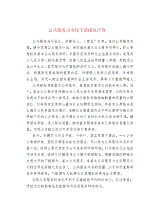 公共服务标准化下的绩效评价.docx