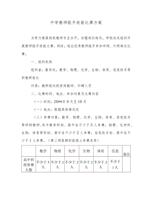 中学教师能手技能比赛方案.docx