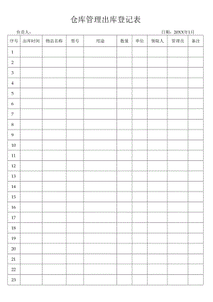 仓库管理出库登记表.docx