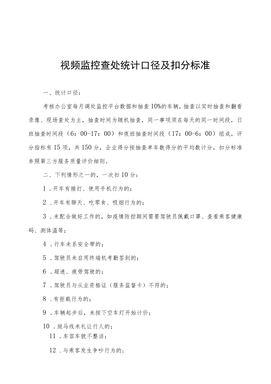 视频监控查处统计口径及扣分标准.docx_第1页