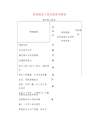 经理级员工综合素质考核表.docx