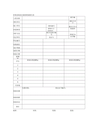 砂浆试块抗压强度检验报告表.docx