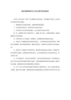 医院后勤管理发生公共卫生事件的处理预案.docx