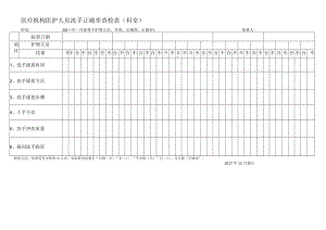 医疗机构医护人员洗手正确率查检表（科室）.docx