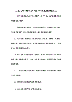二氧化碳气体保护焊技术训练安全操作规程.docx