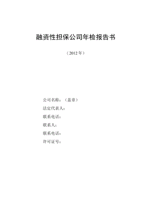融资性担保公司年检报告书.docx