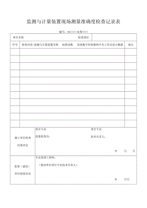 监测与计量装置现场测量准确度检查记录表.docx