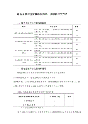 绿色金融评价定量指标体系、说明和评分方法.docx
