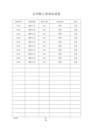 职工培训记录表.docx