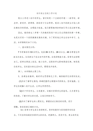初中班主任的工作计划.docx
