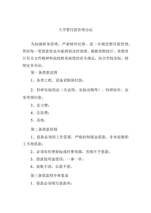 大学暂付款管理办法.docx