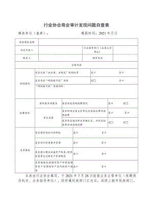 行业协会商会审计发现问题自查表.docx