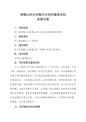 耗赖山村乡村振兴示范村建设项目实施方案.docx