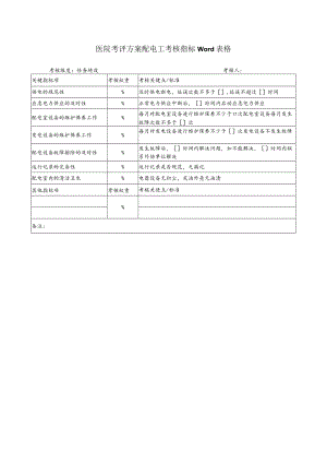 医院考评方案配电工考核指标Word表格.docx