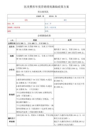 医美整形年度营销绩效激励政策方案.docx