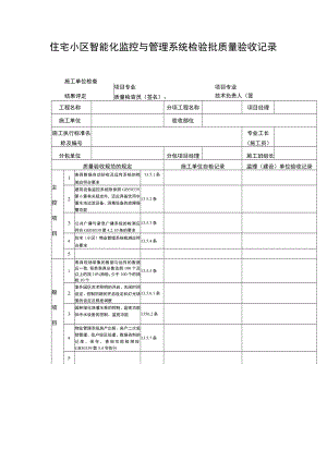 住宅小区智能化监控与管理系统检验批质量验收记录表.docx