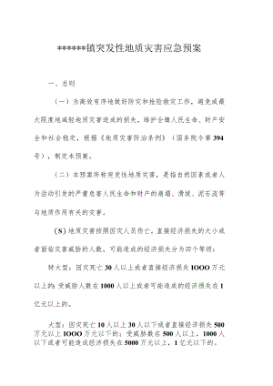 突发性地质灾害应急预案》的通知.docx