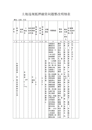 土地违规抵押融资问题整改明细表.docx