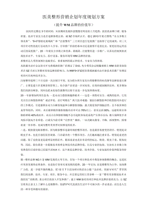 医美整形营销企划年度规划方案.docx