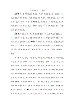 公司销售员工作计划.docx