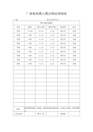 厂商展售携入携出物品明细表.docx