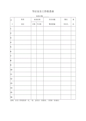 节后安全工作检查表.docx