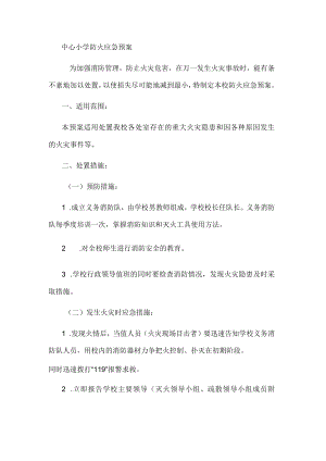 中心小学防火应急预案.docx