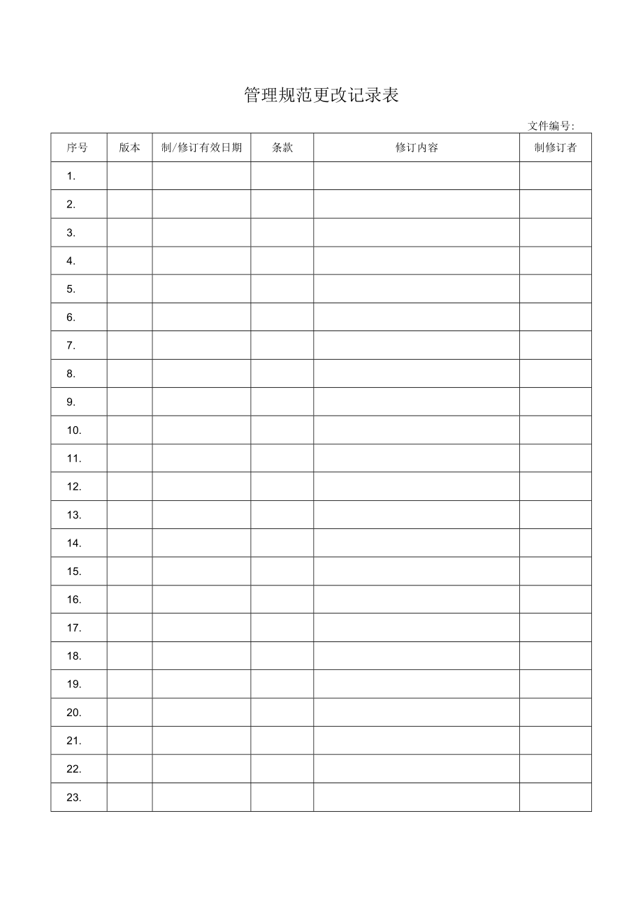 管理规范更改记录表.docx_第1页