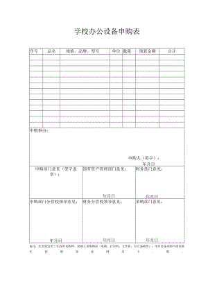 学校办公设备申购表.docx