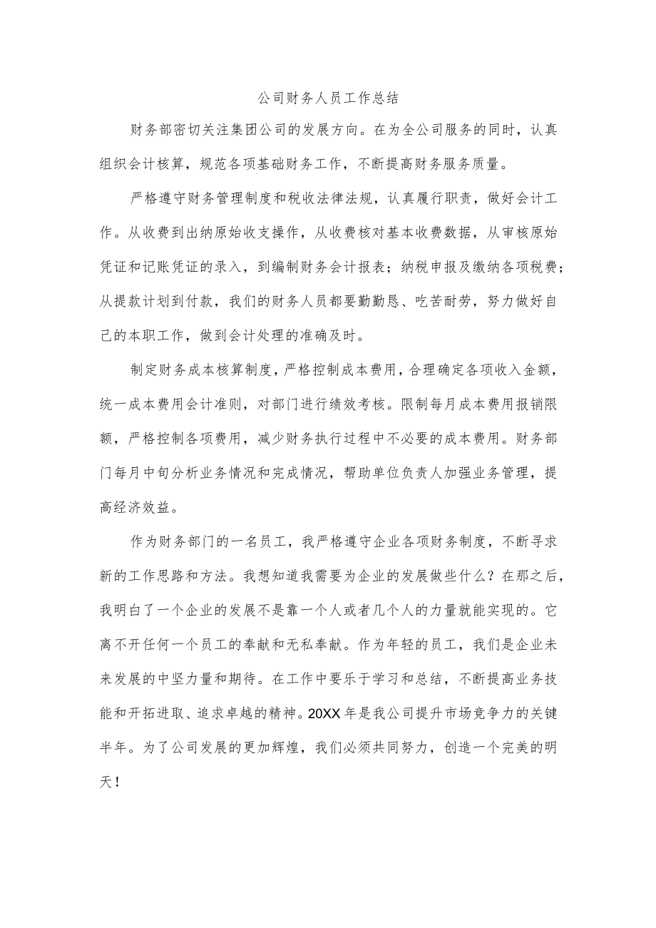 公司财务人员工作总结.docx_第1页