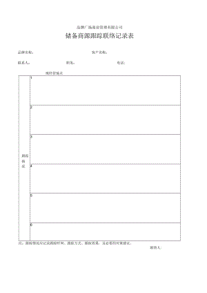 租赁合同审批表 品牌档案明细表 储备商源跟踪联络记录表招商部门表格.docx