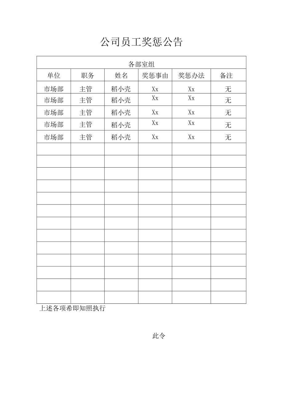 员工奖惩公告.docx_第1页