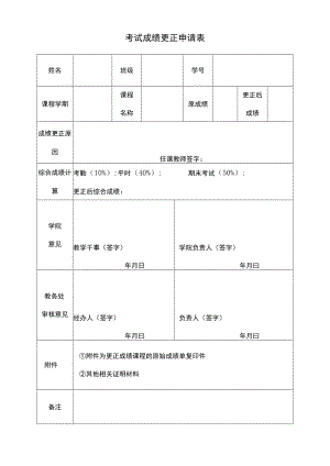 考试成绩更正申请表.docx