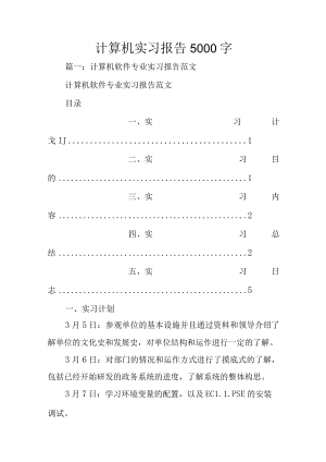 计算机实习报告5000字.docx