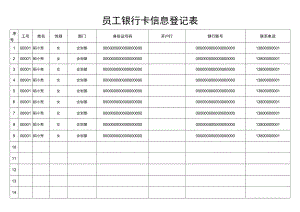 员工银行卡信息登记表.docx