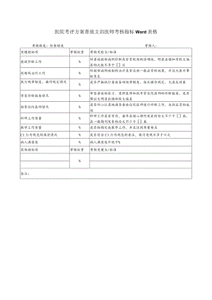 医院考评方案普放主治医师考核指标Word表格.docx
