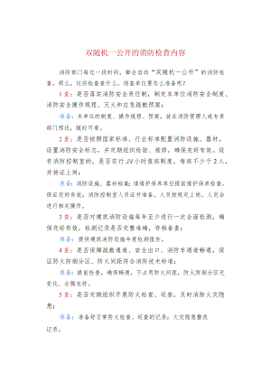 双随机一公开的消防检查内容.docx