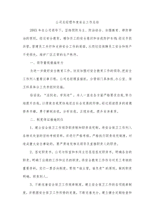 公司总经理年度安全工作总结.docx
