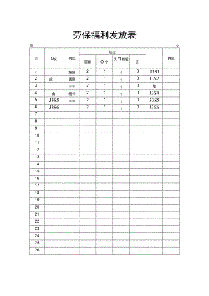 劳保福利发放表.docx