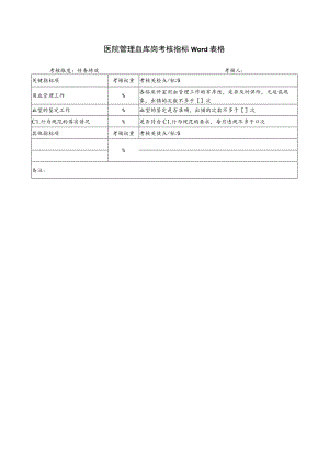 医院管理血库岗考核指标Word表格.docx