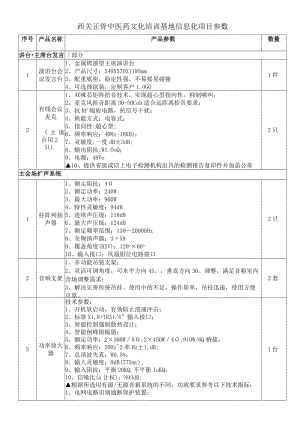 西关正骨中医药文化培训基地信息化项目参数.docx