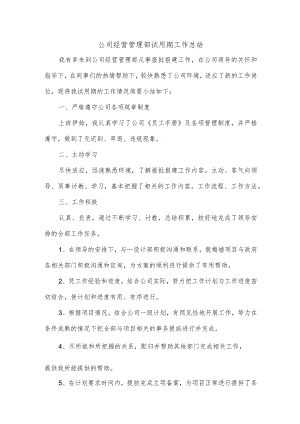 公司经营管理部试用期工作总结.docx