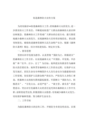 街道森林防火宣传方案.docx