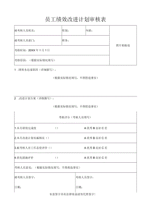 绩效改进计划审核表.docx