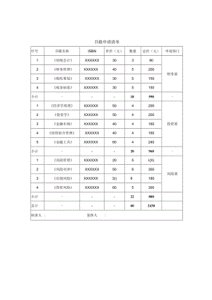 书籍申请清单.docx