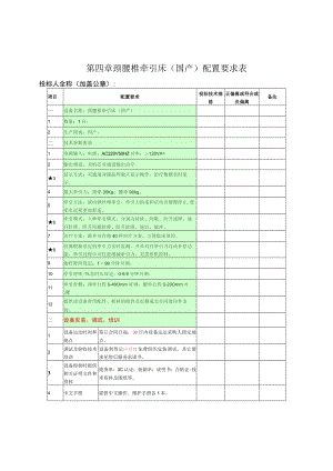 第四章颈腰椎牵引床国产配置要求表.docx