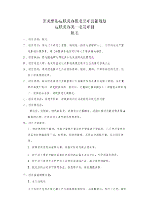 医美皮肤美容脱毛品项营销规划.docx