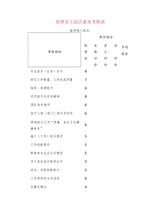 管理员工综合素质考核表.docx